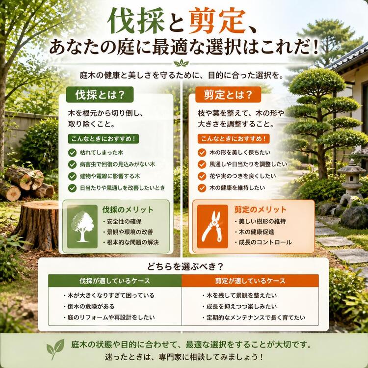 伐採と剪定、あなたの庭に最適な選択はこれだ！